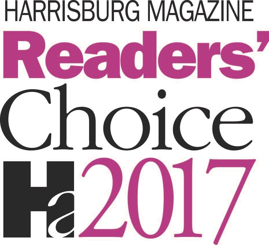 A logo for the harrisburg magazine readers choice awards.